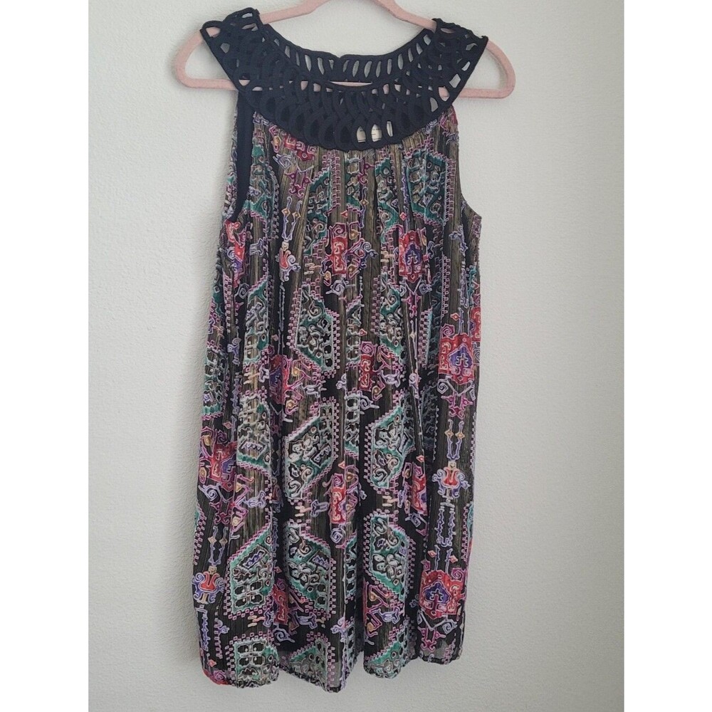 Anthropologie Moulinette Soeurs Metallic Burnout Velvet Shift Dress S Bohemian